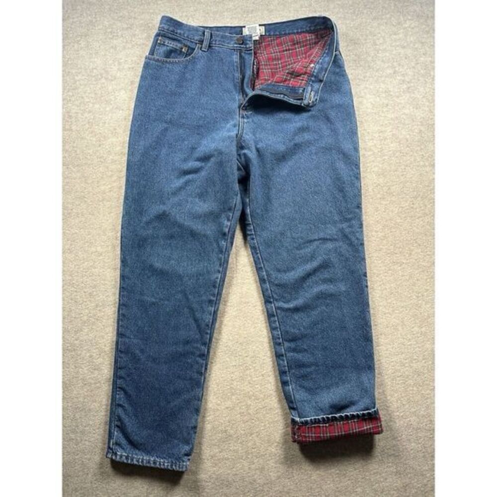 Vintage L.L. Bean Jeans Women's 16 M/T Blue Double L Relaxed Fit Flannel Linning